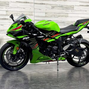 2024 Kawasaki Ninja ZX-6R in Green – Front Side View, 636cc Sportbike for Sale